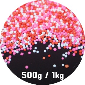 [대용량]스프링클(레드핑크화이트구슬레인보우) 500g,1kg